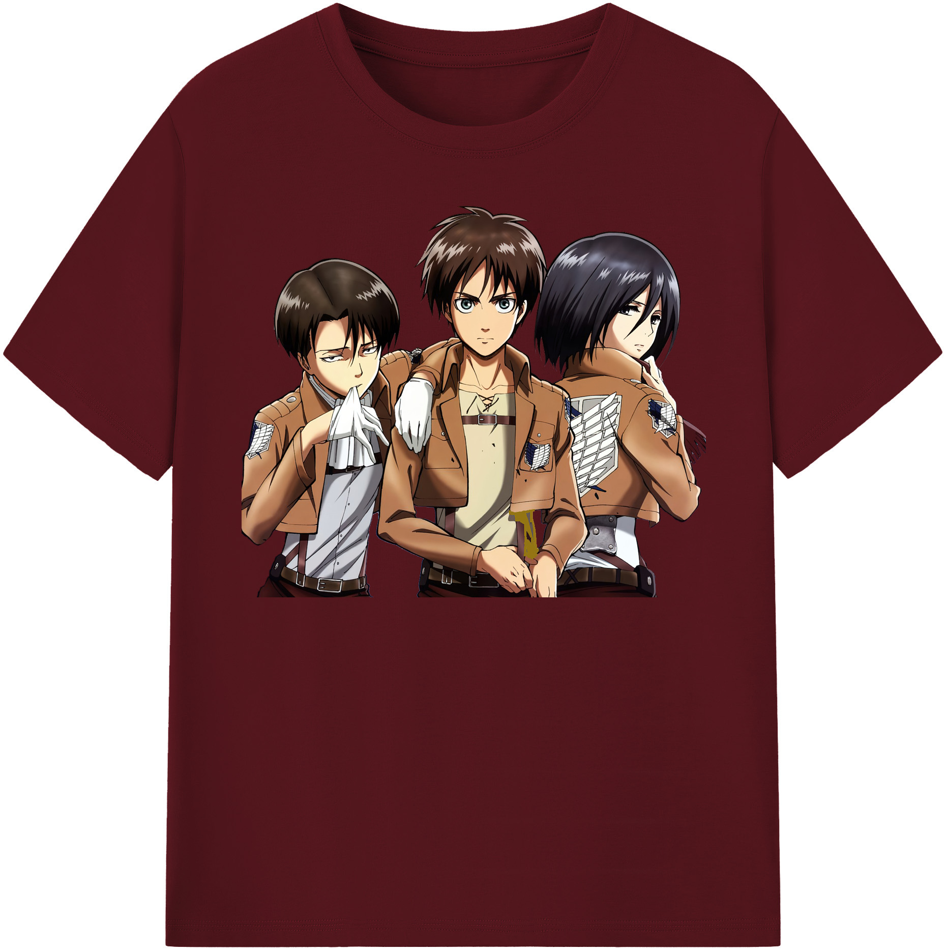 （画像用） 進撃の巨人 エレン･イェーガー Attack on Titan Eren Jäger 綿100％半袖Tシャツ（フロントプリント）